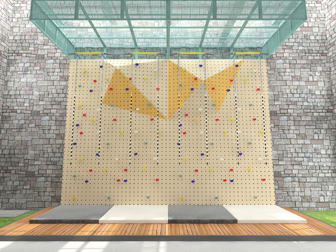  攀岩墙 游乐设备3d模型 