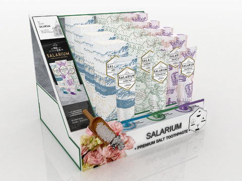  现代护肤陈列架3d模型 