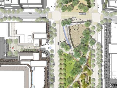  现代建筑园林平面景观图psd 