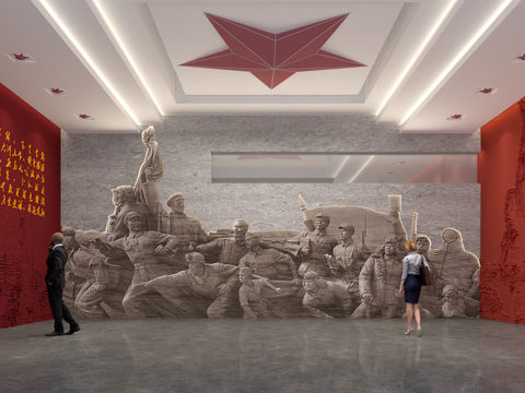  党史馆 党建展厅3d模型 