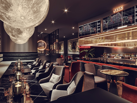  现代酒吧3d模型 