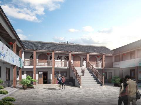  中式古建寺庙psd 