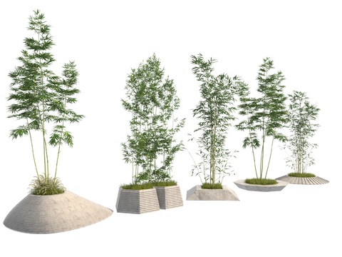  竹子 花坛植物 景观树3d模型 