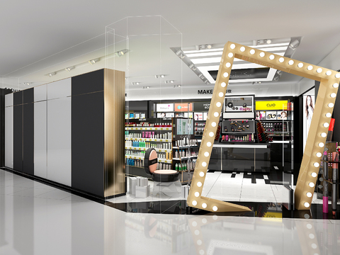  现代化妆品专卖店3d模型 