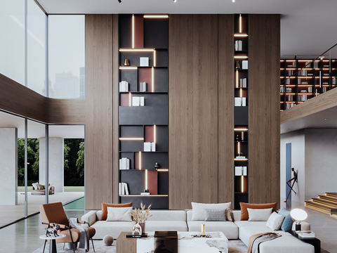  现代别墅大堂3d模型 