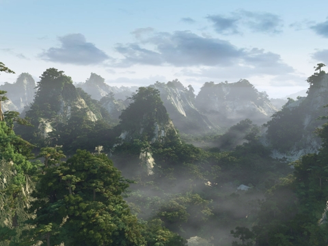  山脉景观 园林景观3d模型 