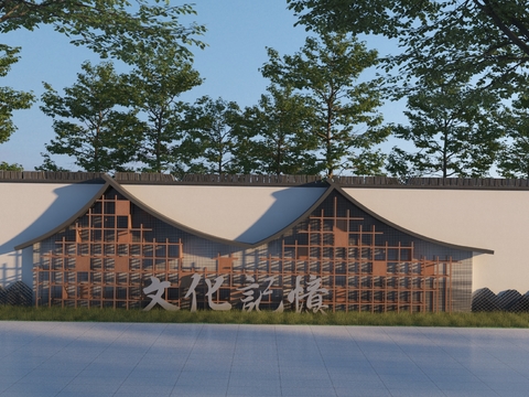  民俗景墙 文化墙小品3d模型 