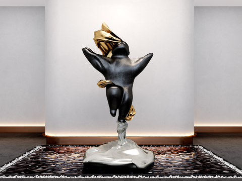  人物雕塑 艺术装置3d模型 