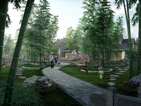  现代公园园林景观psd 