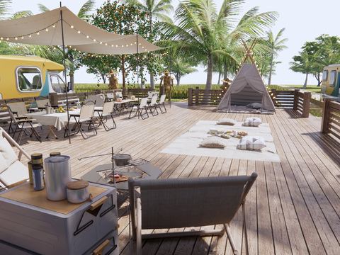  露营地 露营景观3d模型 