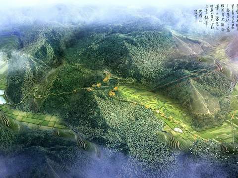  园林景观 山林psd 