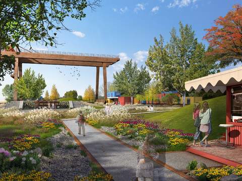  现代旅游景区景观psd 