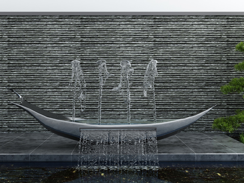  水景小品3d模型 