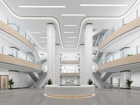  现代医院大厅诊室3d模型 