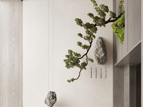  松树景观 室内造景 悬挂松树3d模型 