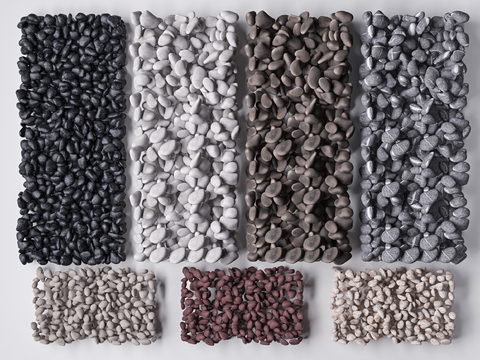  现代鹅卵石3d模型 