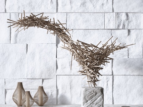  现代几何抽象雕塑摆设3d模型 