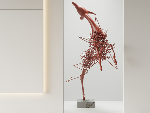  抽象雕塑 动物摆件3d模型 