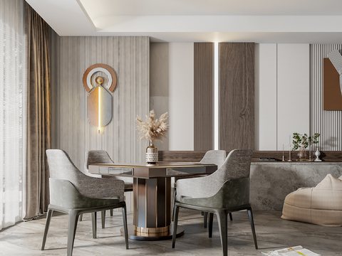  现代麻将室3d模型 