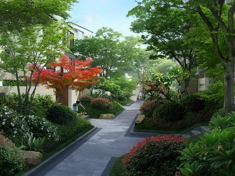  现代小区景观psd 