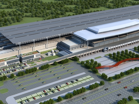  火车站 高铁站3d模型 