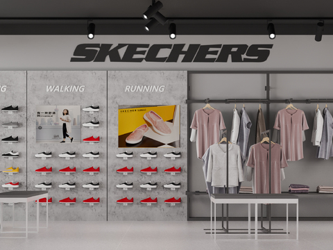  运动区专卖店 服装店3d模型 