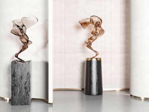  抽象雕塑 透明雕塑 3d模型 