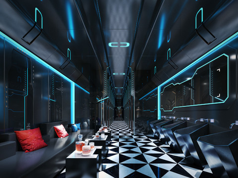  现代酒吧卫生间3d模型 