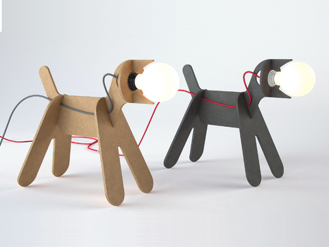  现代简约狗形台灯创意设计3d模型下载 儿童房卡通动物灯具 温馨家居装饰照明 