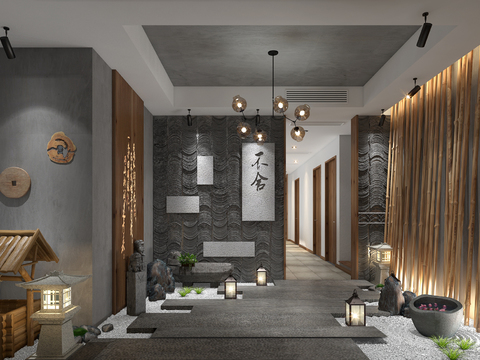  新中式茶楼会所3D模型 