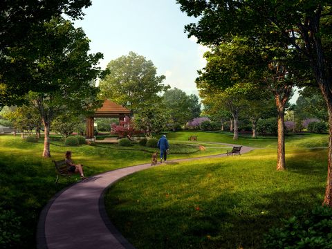  现代公园园林景观psd 