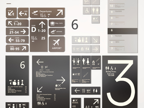  现代商场指示牌导视牌指引牌3d模型 