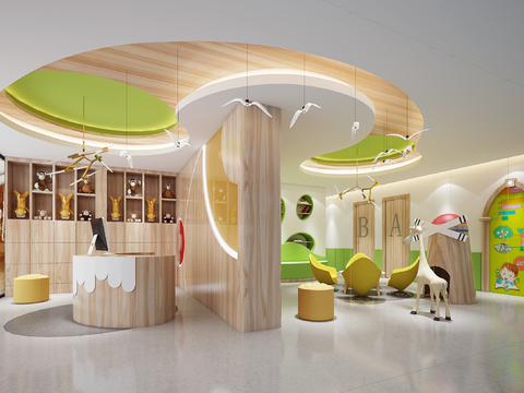  现代幼儿培训中心3d模型 