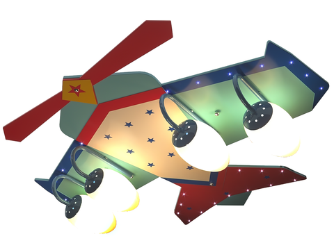 儿童吸顶灯飞机造型3d模型下载 卡通创意星空云朵螺旋桨灯饰 梦幻童趣卧室灯具 