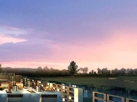  现代庭院阳台花园psd 