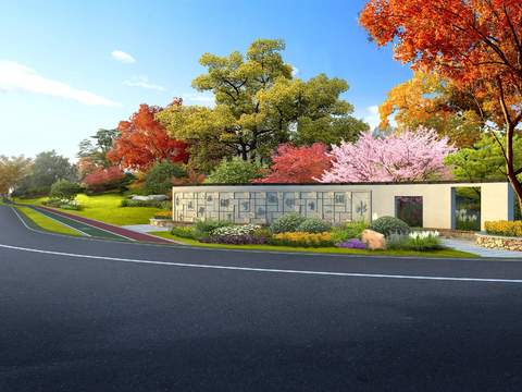  现代道路桥梁园林景观psd 