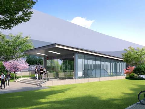  地铁站出入口psd 