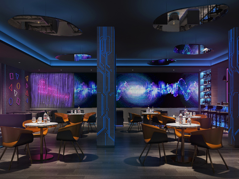  现代酒吧3d模型 