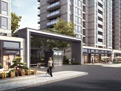  小区门头 商业街psd 