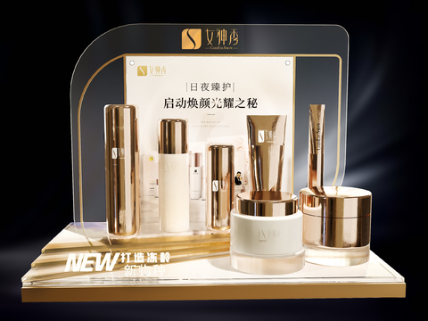  现代护肤品展示架3d模型 