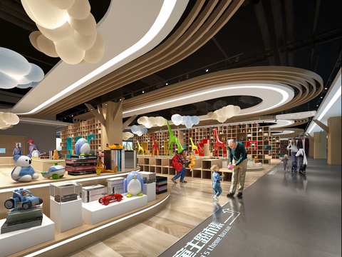  现代儿童书吧3d模型 