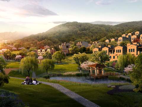  现代湿地草坪psd 