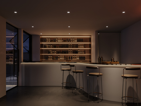  现代酒吧3d模型 