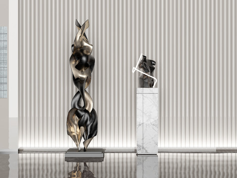  现代抽象雕塑3d模型 