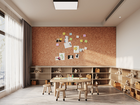  现代幼儿园儿童娱乐区3d模型 