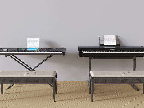  电子钢琴3d模型 
