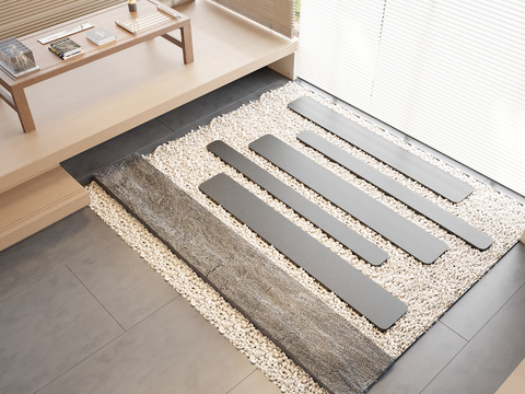  汀步 青石板路3d模型 