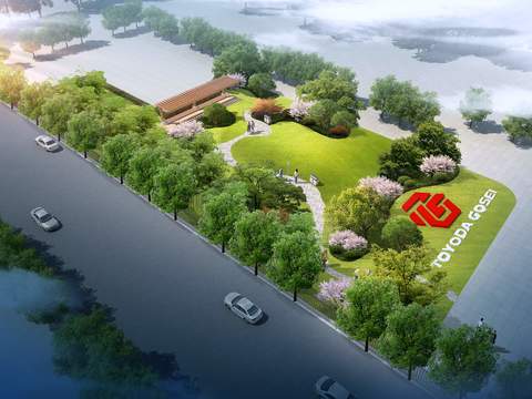  口袋公园景观psd 