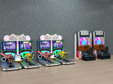  电玩游戏机 街机3d模型 