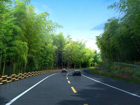  现代道路桥梁景观psd 